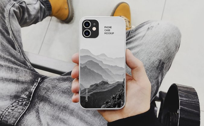 iPhone 12手机壳设计样机PSD素材