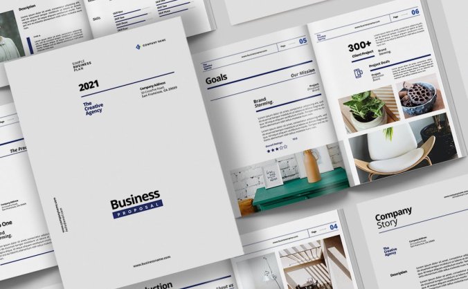 一套简约专业的商业计划书VI设计版式