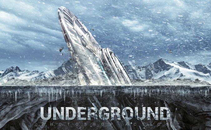 一键生成超逼真埋在地底透视平面广告效果(可调参数,PS动作)