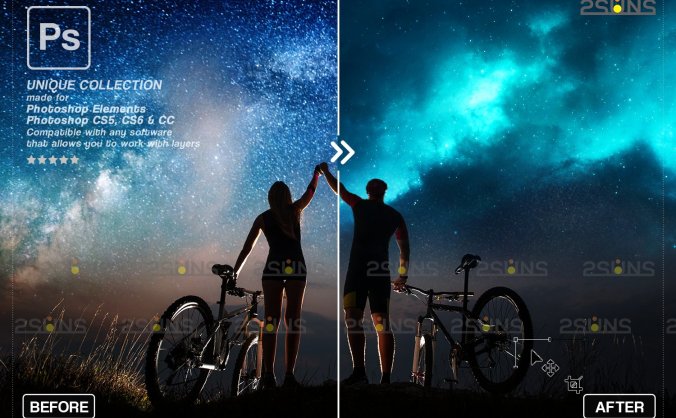 梦幻天空夜景叠层JPG图片素材