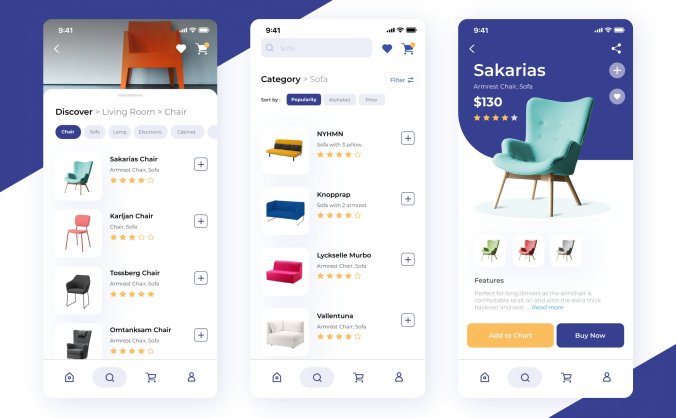 在线家具电商APP UI素材