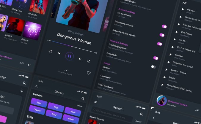 音乐音频管理APP UI素材包