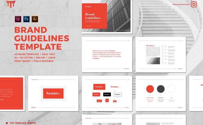 高端时尚的品牌VI手册设计素材模板