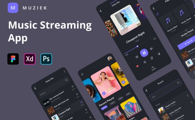 10个高端时尚的音乐类APP UI KITS素材包