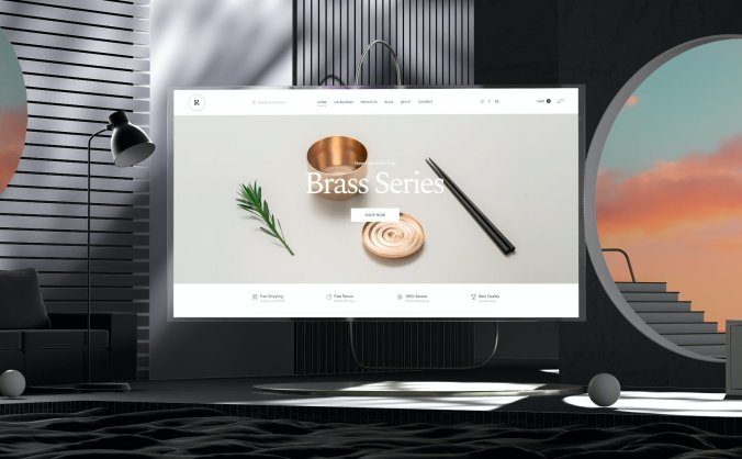 5个非常抽象的黑白手机展示PSD样机素材