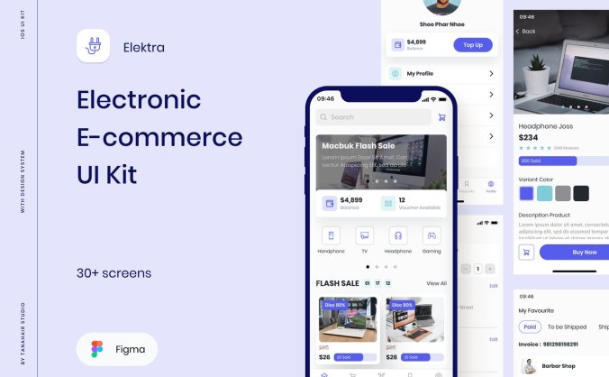 30个高端简约高品质淘宝电商购物APP UI KITS