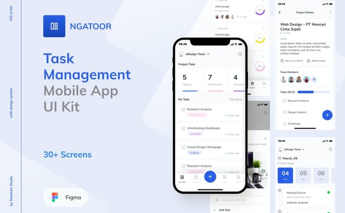 25个简约时尚的任务管理APP UI KITS素材包