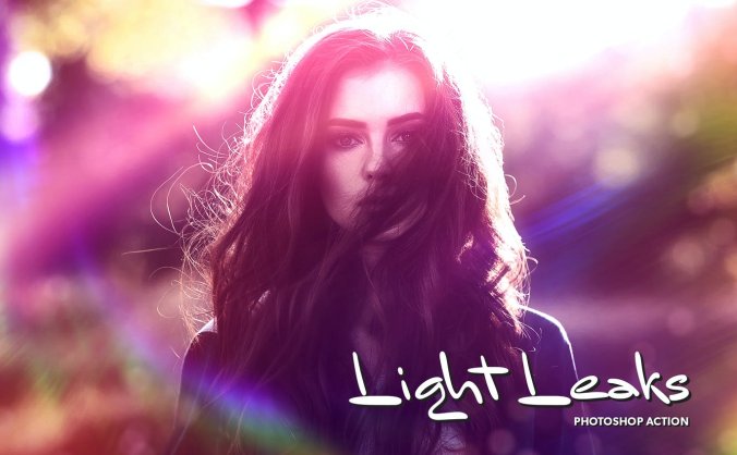 一组非常绚丽的光效滤镜PS动作预设素材，让照片几秒变漂亮漏光效果