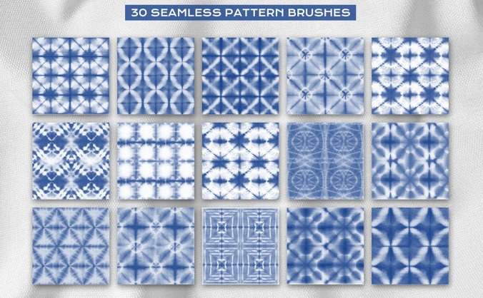 20个扎染效果的Procreate笔刷和图案素材