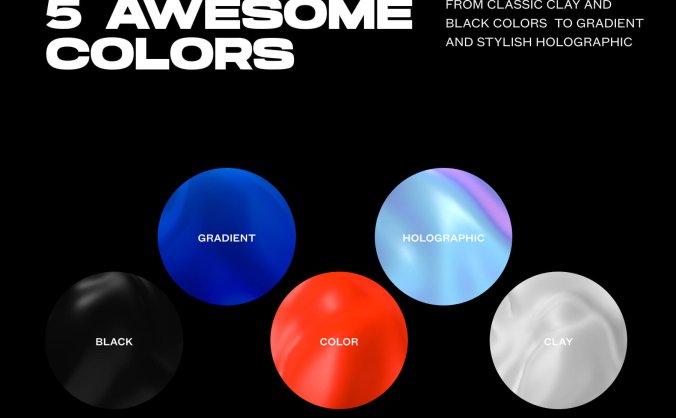 一套3D动画抽象形状素材