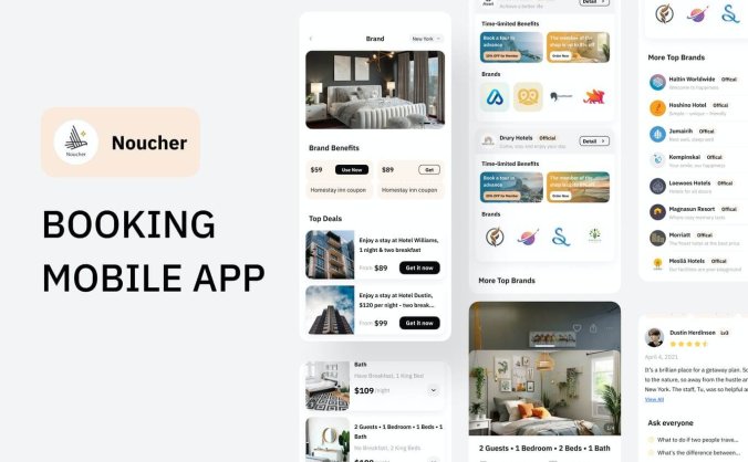 高品质时尚高端酒店预订APP UI KITS素材