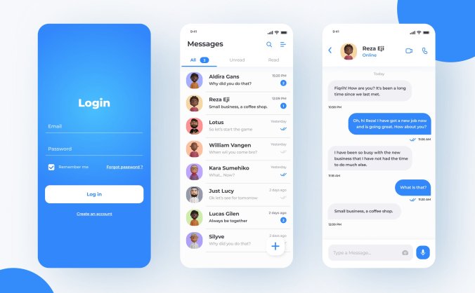 8个网上聊天消息App UI设计素材包