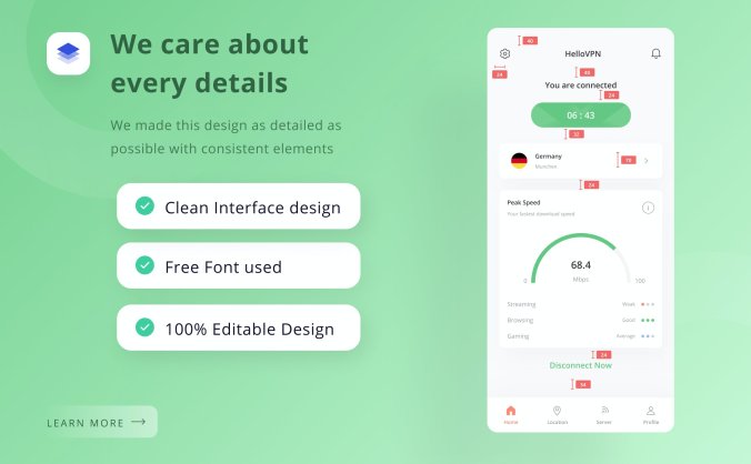 一套绿色网络安全App UI KIT素材包
