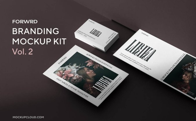 深色高端高品质品牌设计VI样机PSD素材包