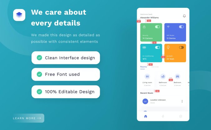清爽智能家居主题APP UI KIT素材包