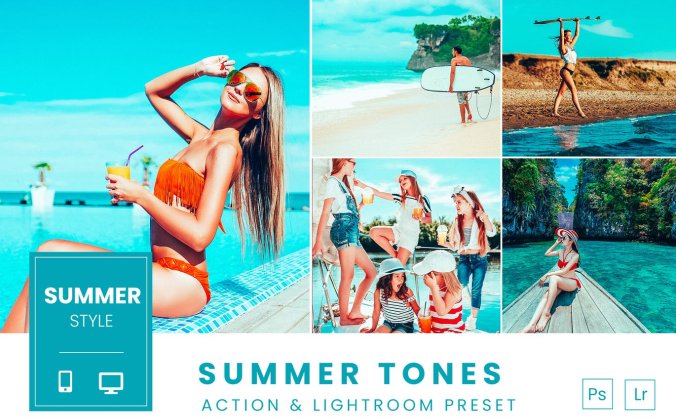 夏季清新色调Lightroom预设和PS动作