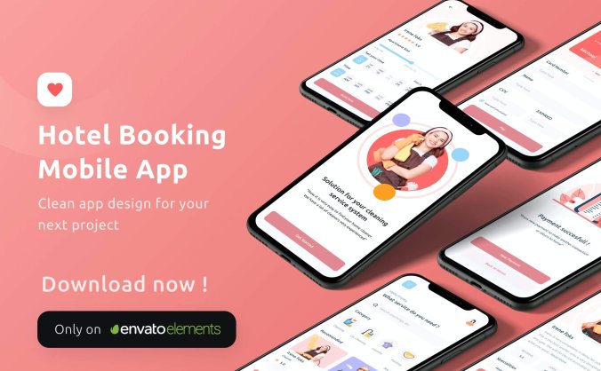 一套红色家政服务主题APP UI KIT素材