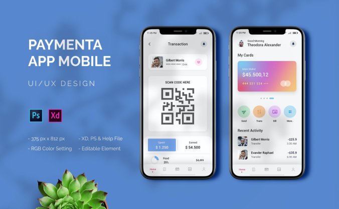 一套绚丽的支付工具APP UI素材