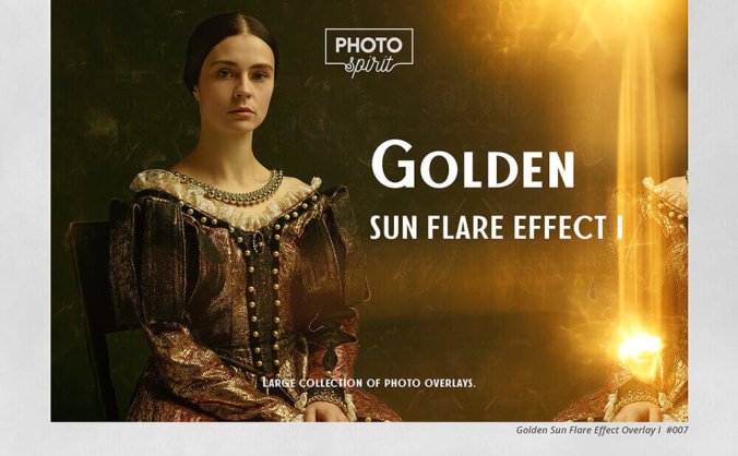 金色太阳光耀斑照片叠层JPG素材