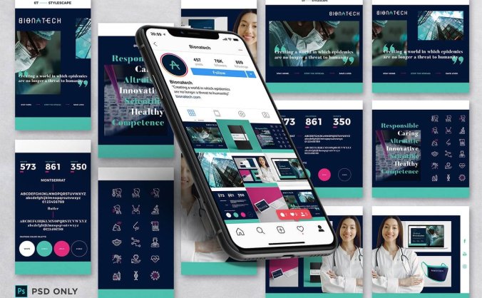 一套深蓝高端高品质banner海报设计素材模板