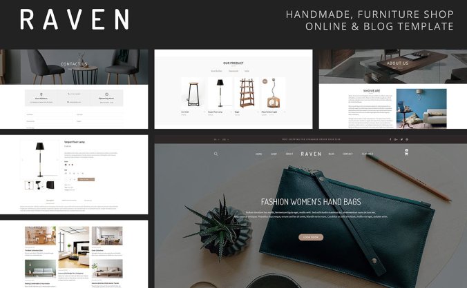 高端手工和家具店网页PSD素材模板