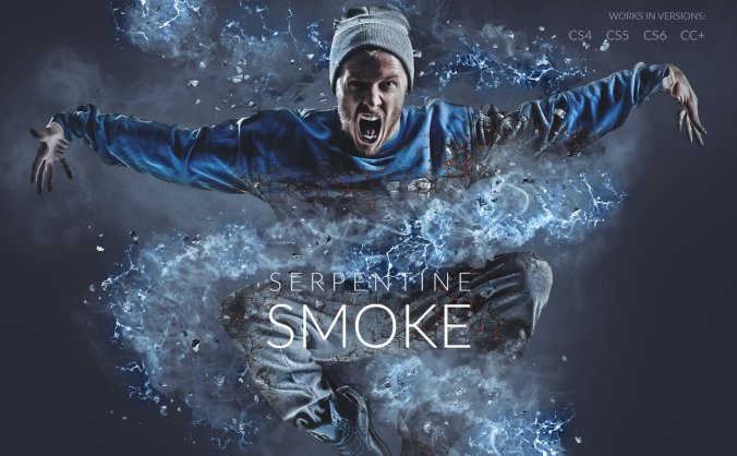 一键生成逼真质感蛇形烟雾缭绕PS动作效果