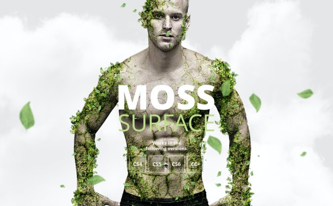 一键生成逼真质感植物苔藓效果PS动作预设