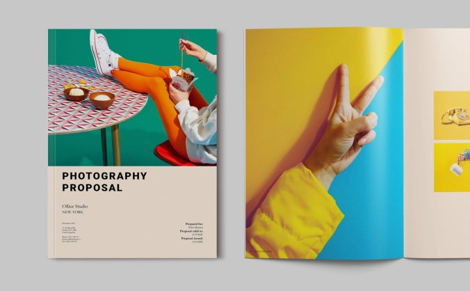 色彩艳丽的高品质摄影画册VI宣传册设计模板