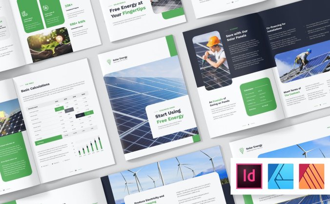 一套简洁的科技范企业画册VI宣传册杂志素材模板