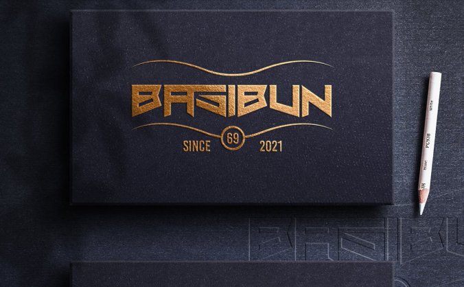 金色LOGO印压效果PSD样机素材