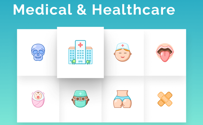 64个超有细节的医疗医院保健类ICON图标素材