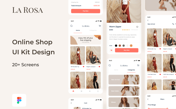 20个设计优雅的女性电商UI界面素材包