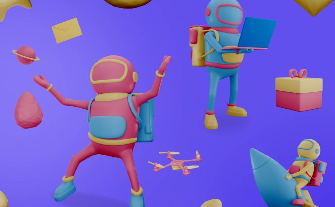 一套外太空角色3D素材