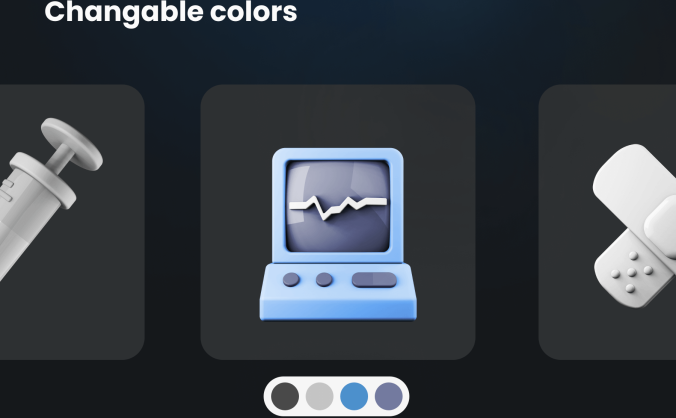 60多个用于医疗保健的创意3D图标ICON素材