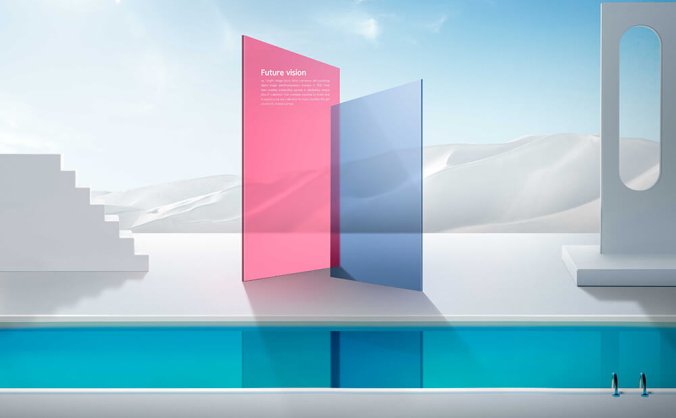 7个简约场景未来概念海报PSD设计模板