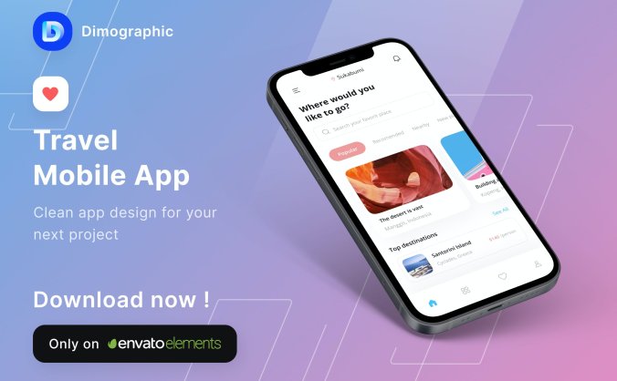 一套蓝色简洁风格主题旅行APP UI素材包