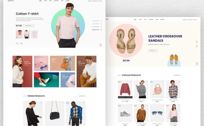 56个白色简洁版式丰富电商购物类WEB网站素材