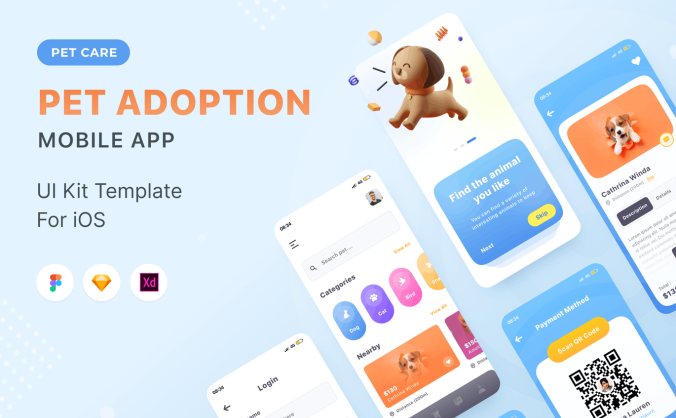 宠物收养管理APP UI素材包