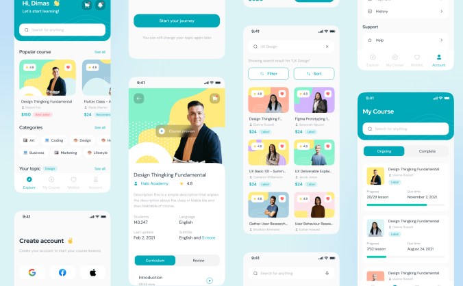 30个课程移动应用APP UI KIT素材包