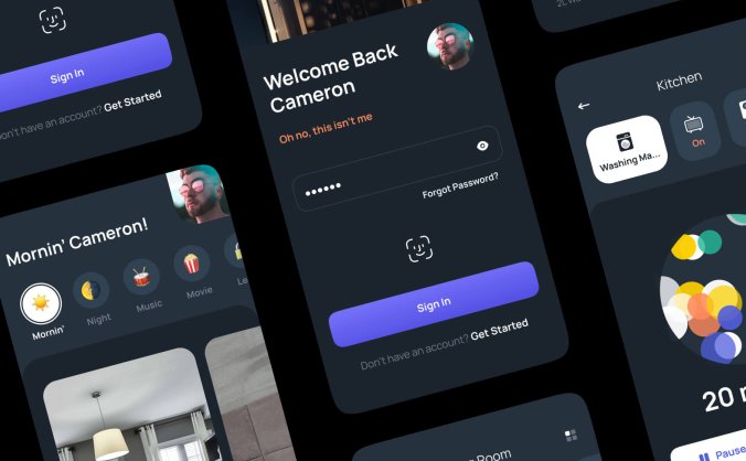 31个酷炫黑色智能家居主题UI KIT素材包