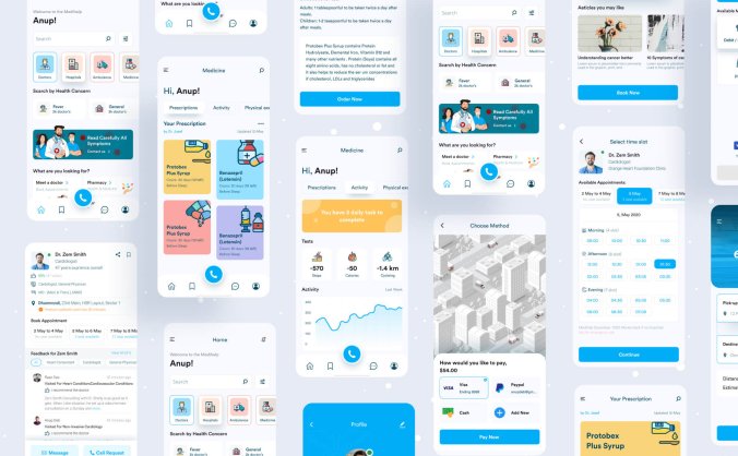 42个医疗医药相关的UI界面素材包