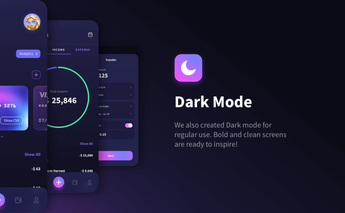 80多个紫色炫丽钱包金融主题APP UI kit素材包