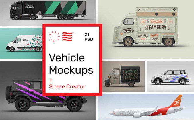 交通工具汽车样机PSD素材包合集