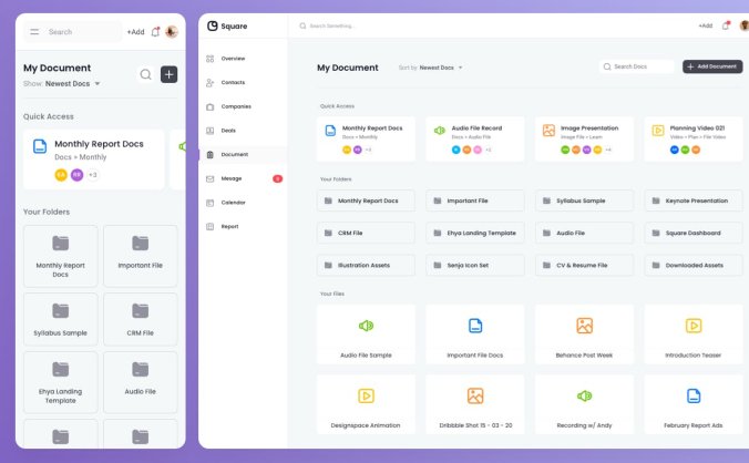 文件文档存储后台管理网页UI素材模板