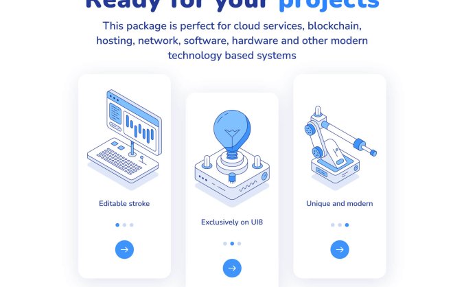 100个细节满满的2.5D矢量风格图标ICON素材