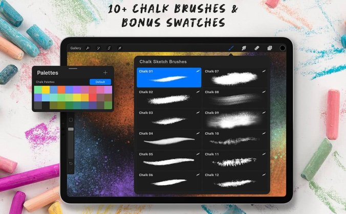 Procreate粉笔手绘笔刷素材下载