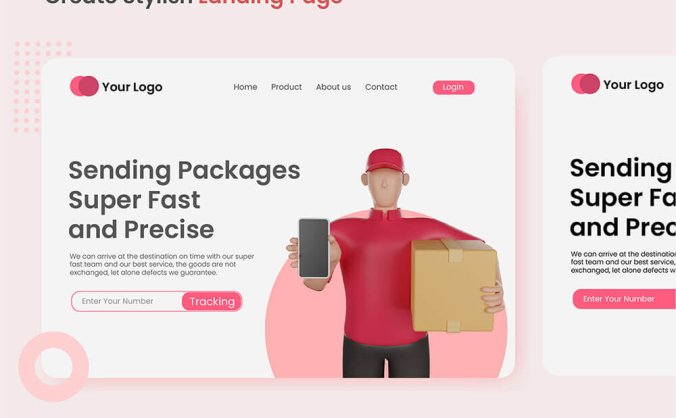 50多个姿势的3D快递人物造型Blender素材
