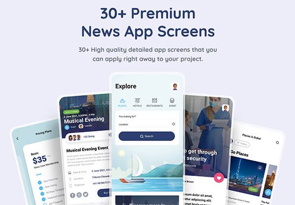 32个复杂的旅游主题APP UI界面素材
