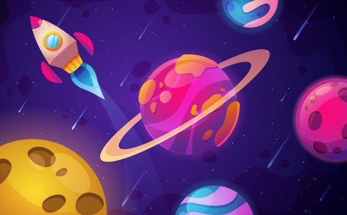 一套抽象彩色绘画太空背景素材