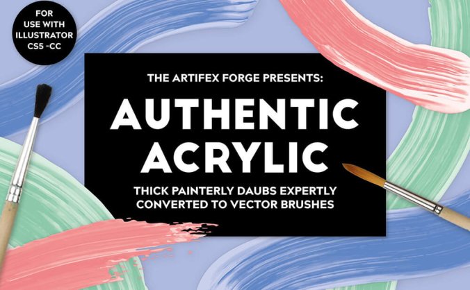 丙烯酸涂料亚克力矢量AI笔刷素材